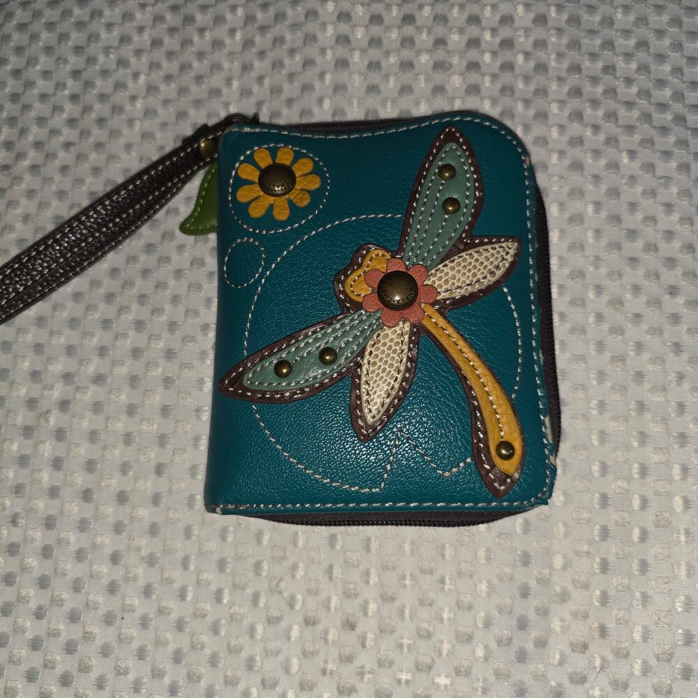 CHALA DRAGONFLY ZIP AROUND WRISTLET WALLET